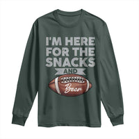 Funny Football Long Sleeve Shirt I'm Just Here For The Snacks And Beer