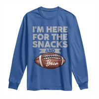 Funny Football Long Sleeve Shirt I'm Just Here For The Snacks And Beer