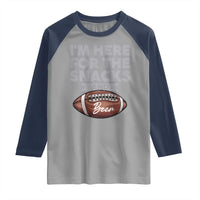 Funny Football Raglan Shirt I'm Just Here For The Snacks And Beer
