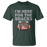 Funny Football Bowl Gift T Shirt I'm Just Here For The Snacks And Beer