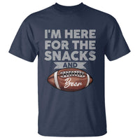 Funny Football Bowl Gift T Shirt I'm Just Here For The Snacks And Beer