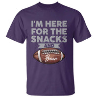 Funny Football Bowl Gift T Shirt I'm Just Here For The Snacks And Beer