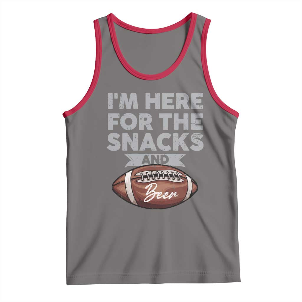 Funny Football Tank Top I'm Just Here For The Snacks And Beer