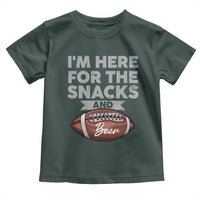 Funny Football Toddler T Shirt I'm Just Here For The Snacks And Beer