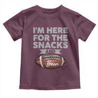Funny Football Toddler T Shirt I'm Just Here For The Snacks And Beer