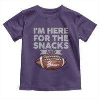 Funny Football Toddler T Shirt I'm Just Here For The Snacks And Beer