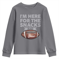 Funny Football Youth Sweatshirt I'm Just Here For The Snacks And Beer