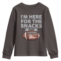 Funny Football Youth Sweatshirt I'm Just Here For The Snacks And Beer