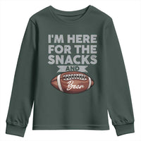 Funny Football Youth Sweatshirt I'm Just Here For The Snacks And Beer