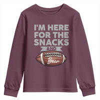 Funny Football Youth Sweatshirt I'm Just Here For The Snacks And Beer