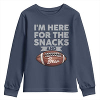 Funny Football Youth Sweatshirt I'm Just Here For The Snacks And Beer