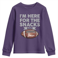 Funny Football Youth Sweatshirt I'm Just Here For The Snacks And Beer