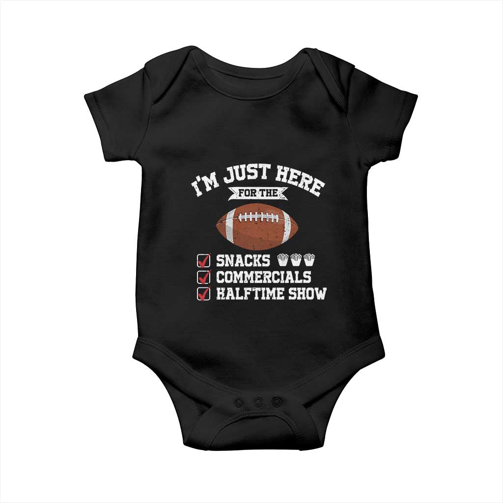 Funny Football Baby Onesie I'm Just Here For The Snacks And Commercials
