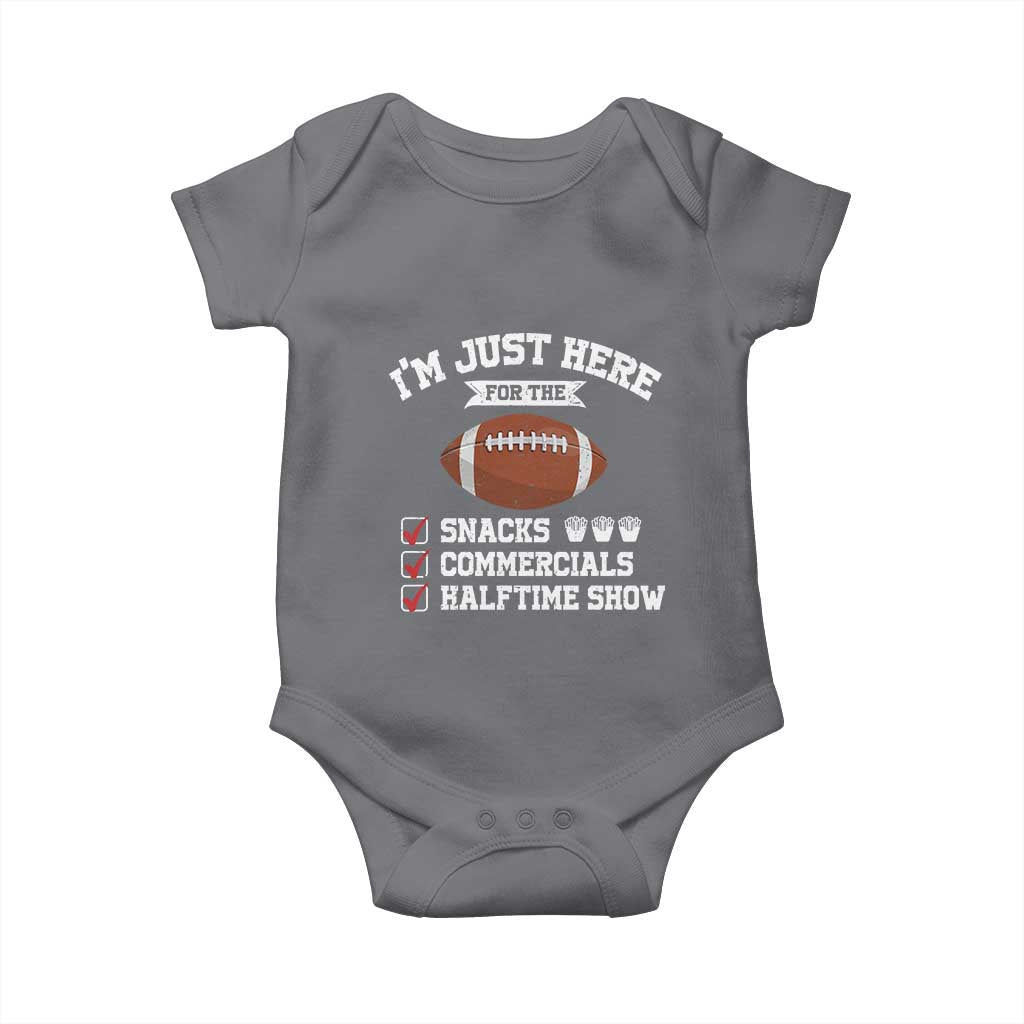 Funny Football Baby Onesie I'm Just Here For The Snacks And Commercials