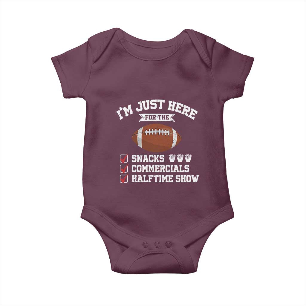 Funny Football Baby Onesie I'm Just Here For The Snacks And Commercials