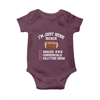 Funny Football Baby Onesie I'm Just Here For The Snacks And Commercials