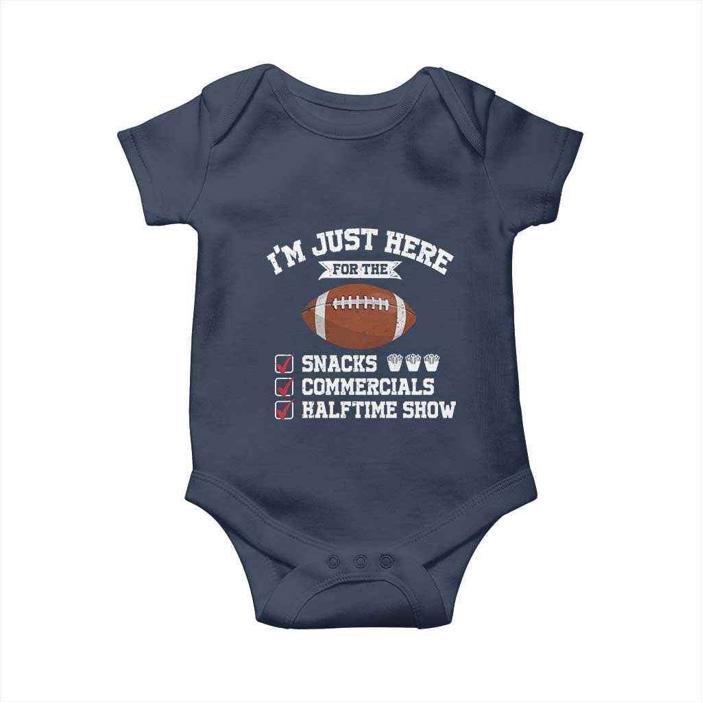 Funny Football Baby Onesie I'm Just Here For The Snacks And Commercials