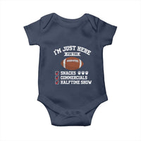 Funny Football Baby Onesie I'm Just Here For The Snacks And Commercials