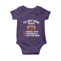 Funny Football Baby Onesie I'm Just Here For The Snacks And Commercials