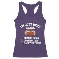 Funny Football Racerback Tank Top I'm Just Here For The Snacks And Commercials