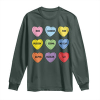 Funny Skibidi Valentine's Day Long Sleeve Shirt Rizz No Cap Conversation Hearts Sigma