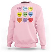 Funny Skibidi Valentine's Day Sweatshirt Rizz No Cap Conversation Hearts Sigma