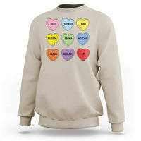 Funny Skibidi Valentine's Day Sweatshirt Rizz No Cap Conversation Hearts Sigma