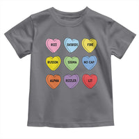 Funny Skibidi Valentine's Day Toddler T Shirt Rizz No Cap Conversation Hearts Sigma