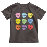 Funny Skibidi Valentine's Day Toddler T Shirt Rizz No Cap Conversation Hearts Sigma