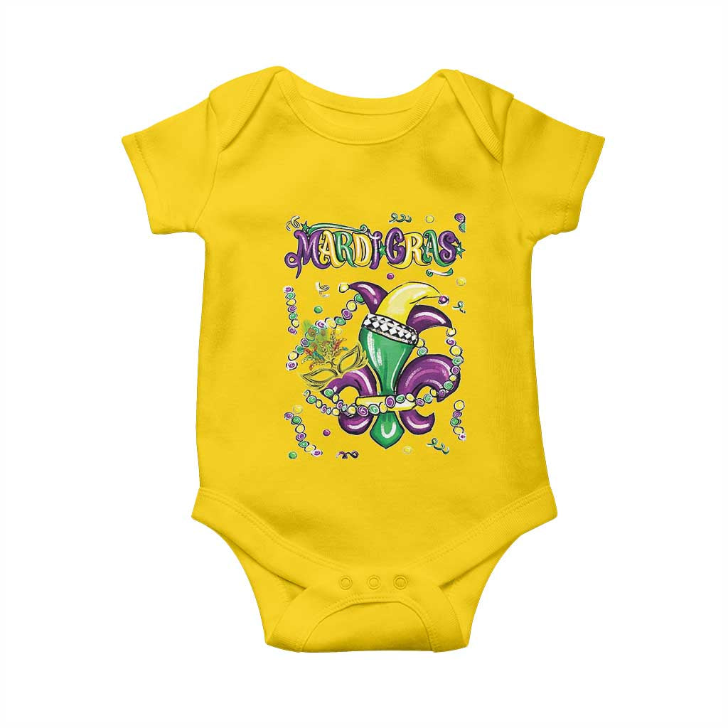 Mardi Gras Baby Onesie Fleur de Lis Carnival Fat Tuesday