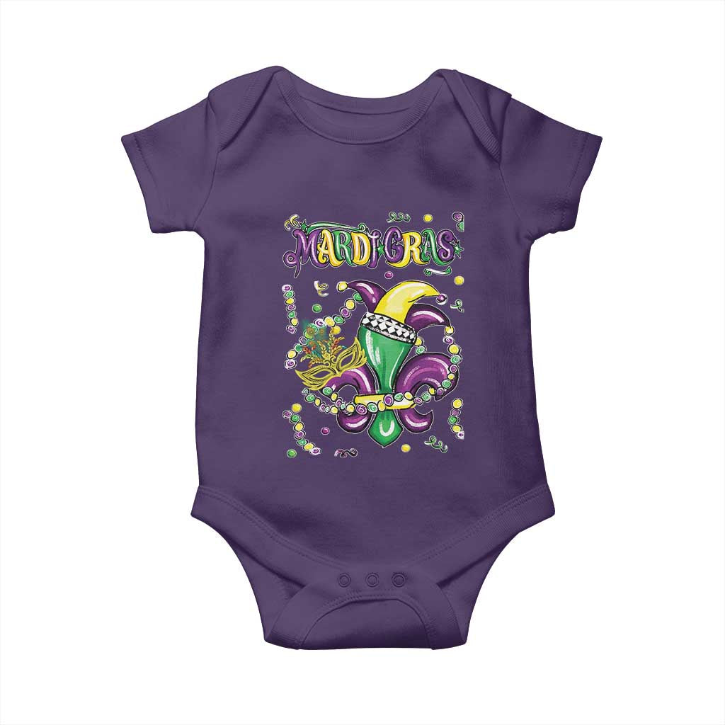 Mardi Gras Baby Onesie Fleur de Lis Carnival Fat Tuesday