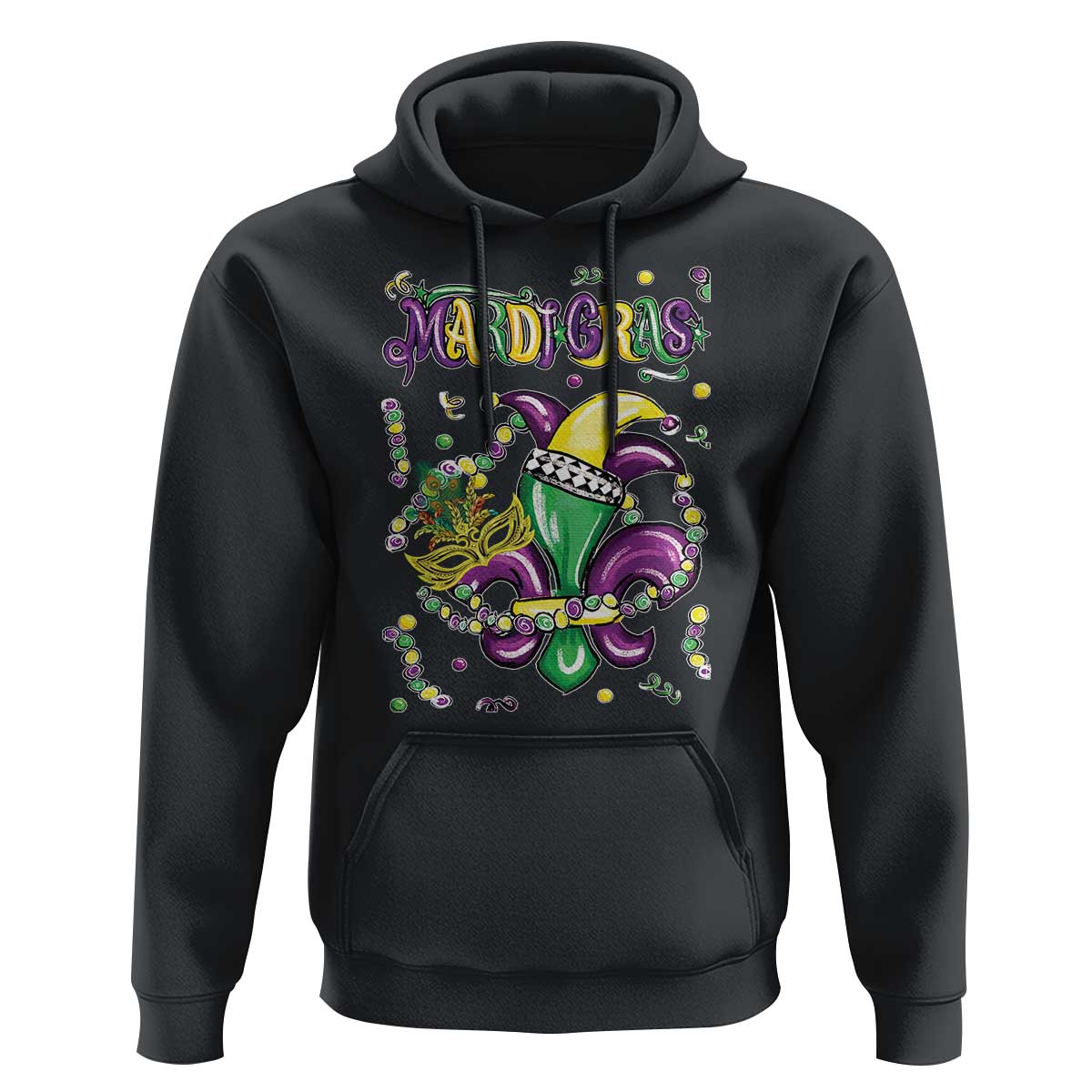 Mardi Gras Hoodie Fleur de Lis Carnival Fat Tuesday