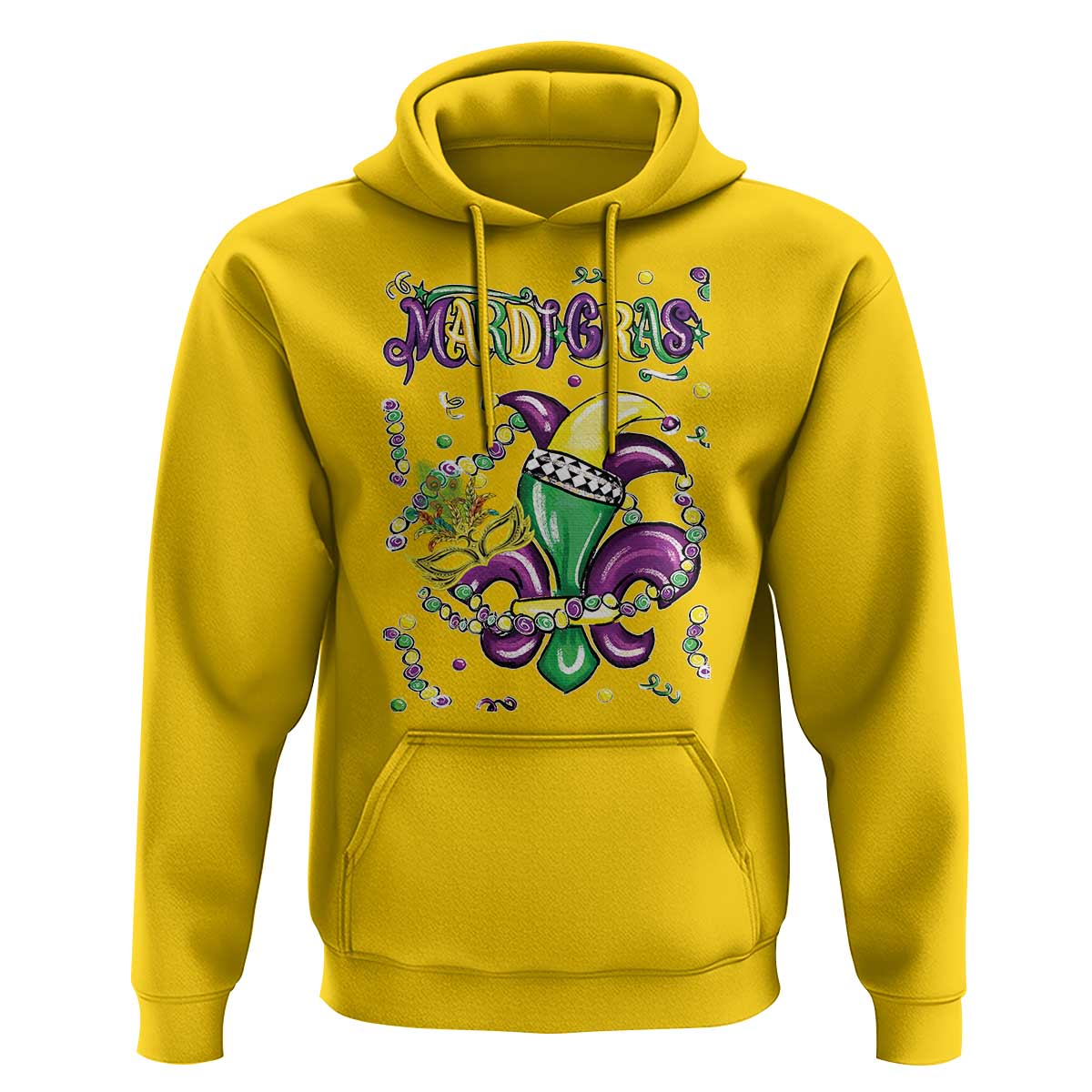 Mardi Gras Hoodie Fleur de Lis Carnival Fat Tuesday