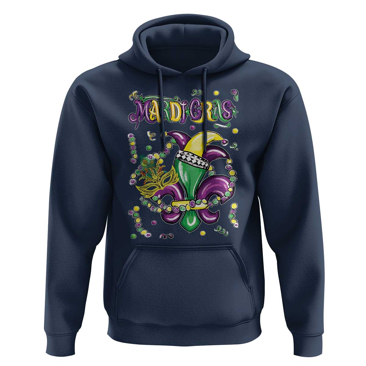 Mardi Gras Hoodie Fleur de Lis Carnival Fat Tuesday