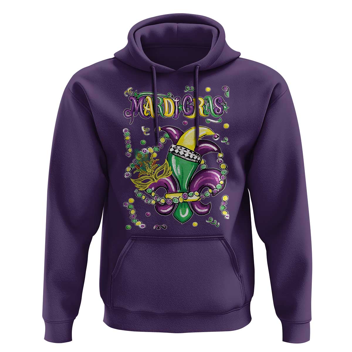 Mardi Gras Hoodie Fleur de Lis Carnival Fat Tuesday