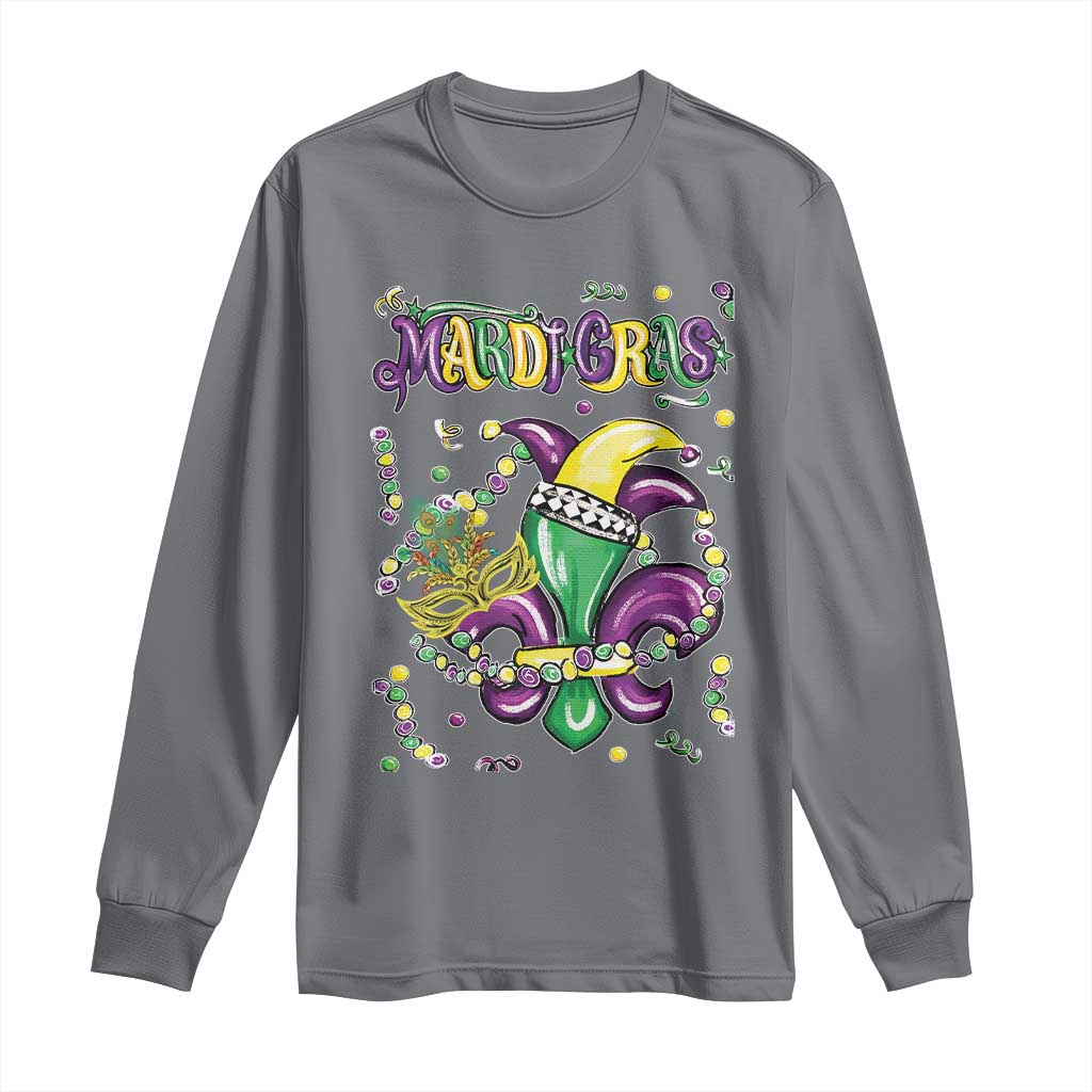 Mardi Gras Long Sleeve Shirt Fleur de Lis Carnival Fat Tuesday