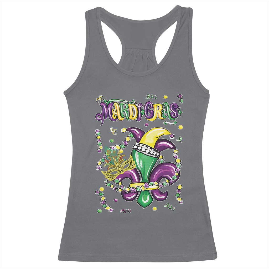 Mardi Gras Racerback Tank Top Fleur de Lis Carnival Fat Tuesday
