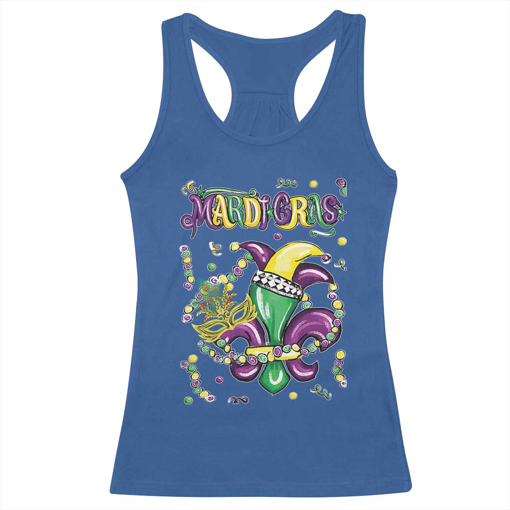 Mardi Gras Racerback Tank Top Fleur de Lis Carnival Fat Tuesday