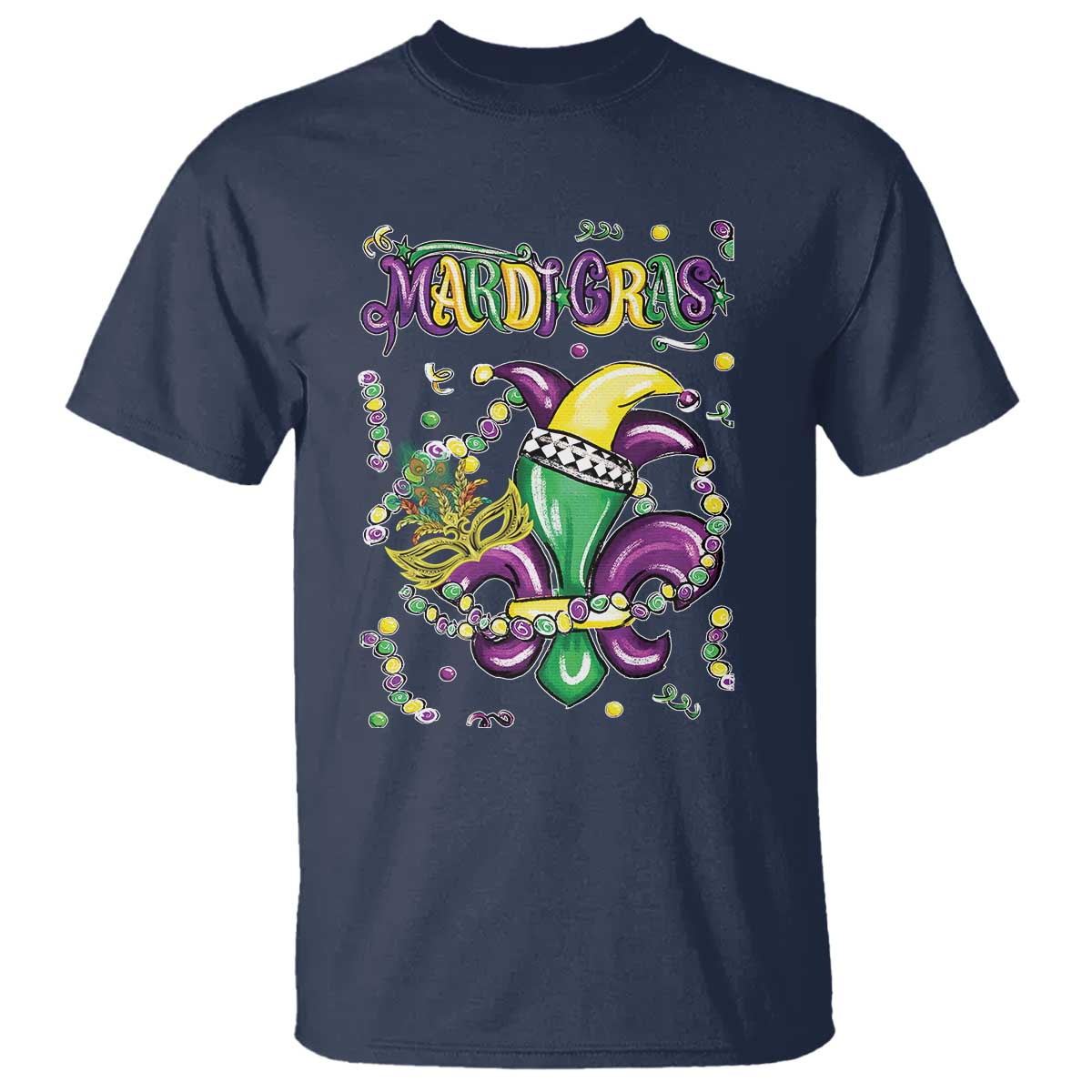 Mardi Gras T Shirt Fleur de Lis Carnival Fat Tuesday