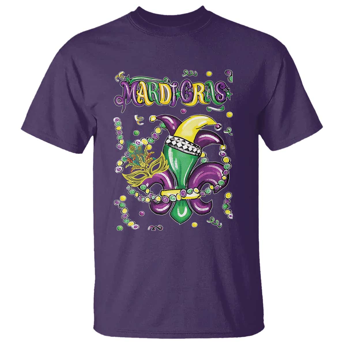 Mardi Gras T Shirt Fleur de Lis Carnival Fat Tuesday
