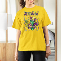 Mardi Gras T Shirt For Women Fleur de Lis Carnival Fat Tuesday
