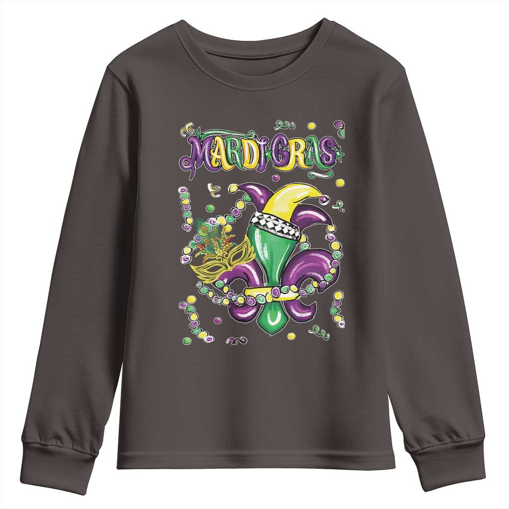 Mardi Gras Youth Sweatshirt Fleur de Lis Carnival Fat Tuesday