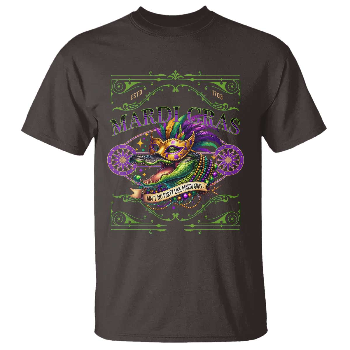 Mardi Gras Crocodile T Shirt Mardigator Alligator Costume Carnival Ain't No Party Like Mardi Gras