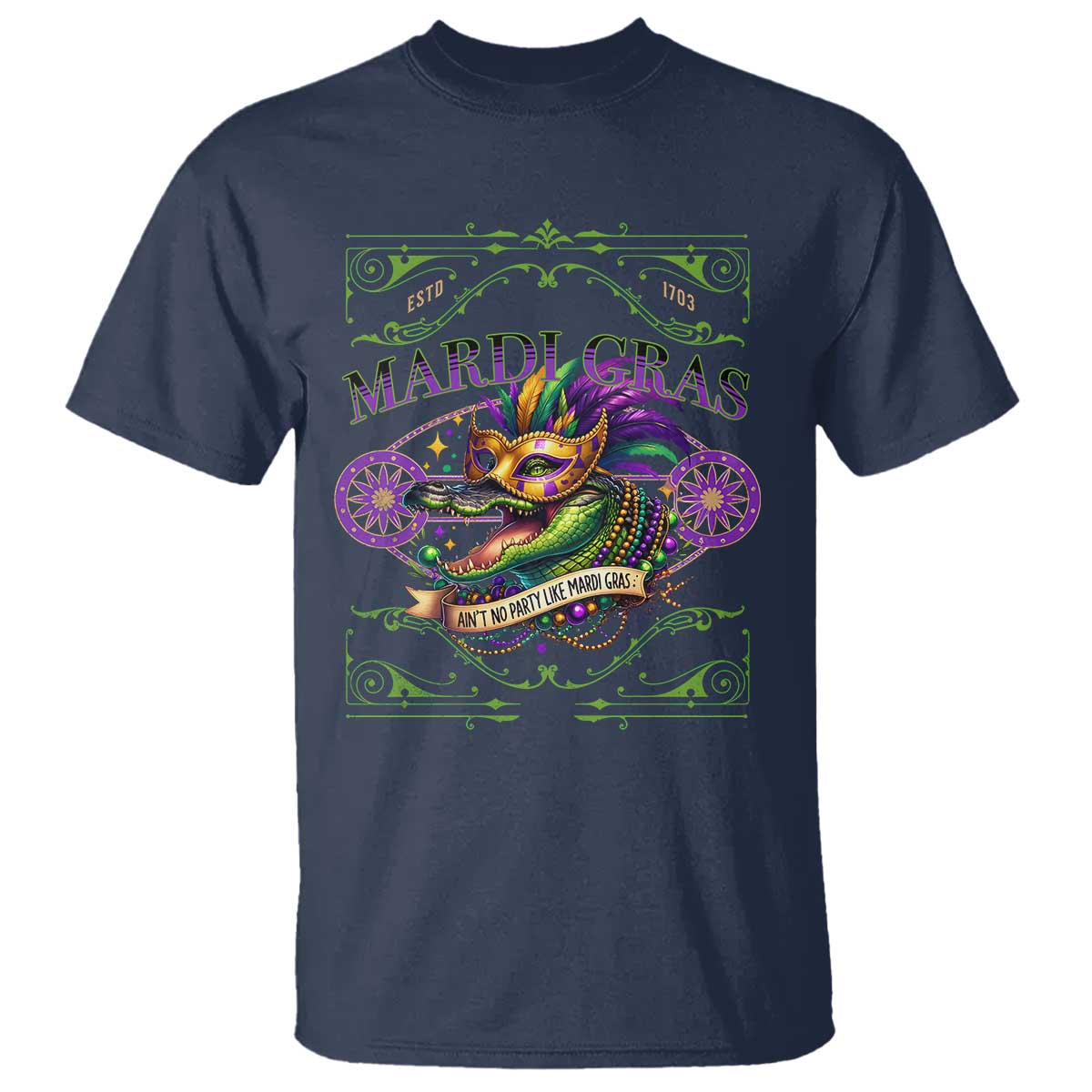 Mardi Gras Crocodile T Shirt Mardigator Alligator Costume Carnival Ain't No Party Like Mardi Gras