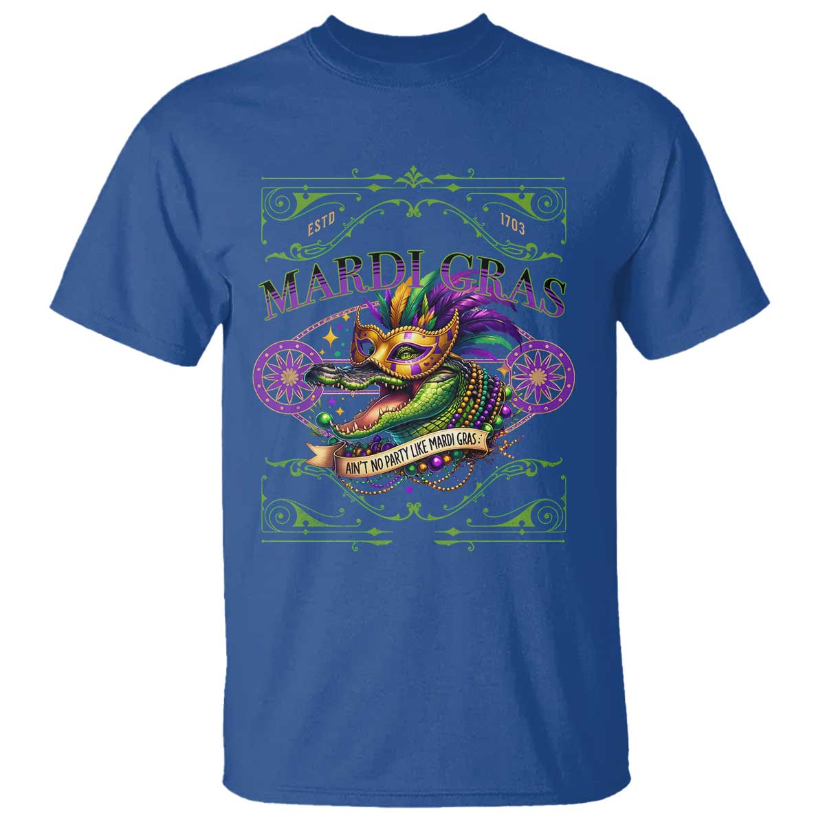 Mardi Gras Crocodile T Shirt Mardigator Alligator Costume Carnival Ain't No Party Like Mardi Gras