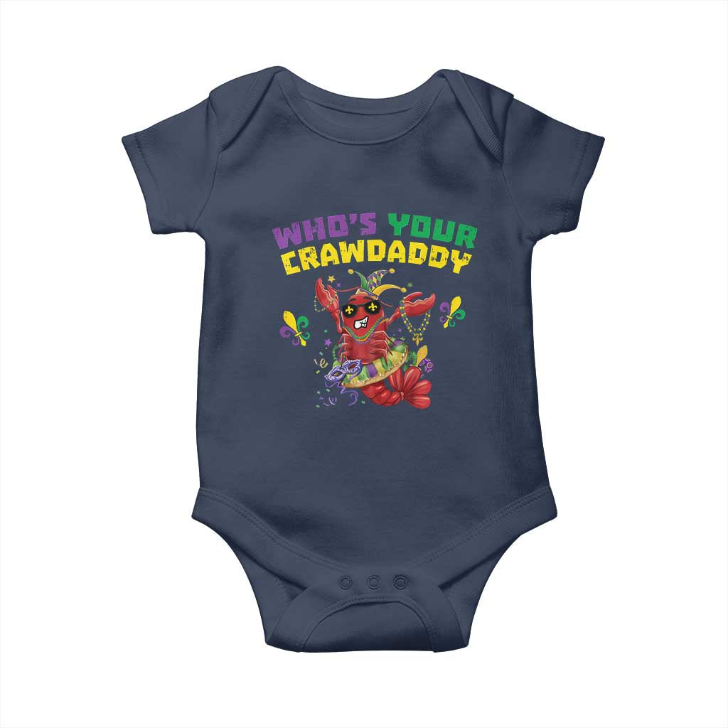 Mardi Gras Crawfish Baby Onesie Whos Your Crawdaddy Jester Beads