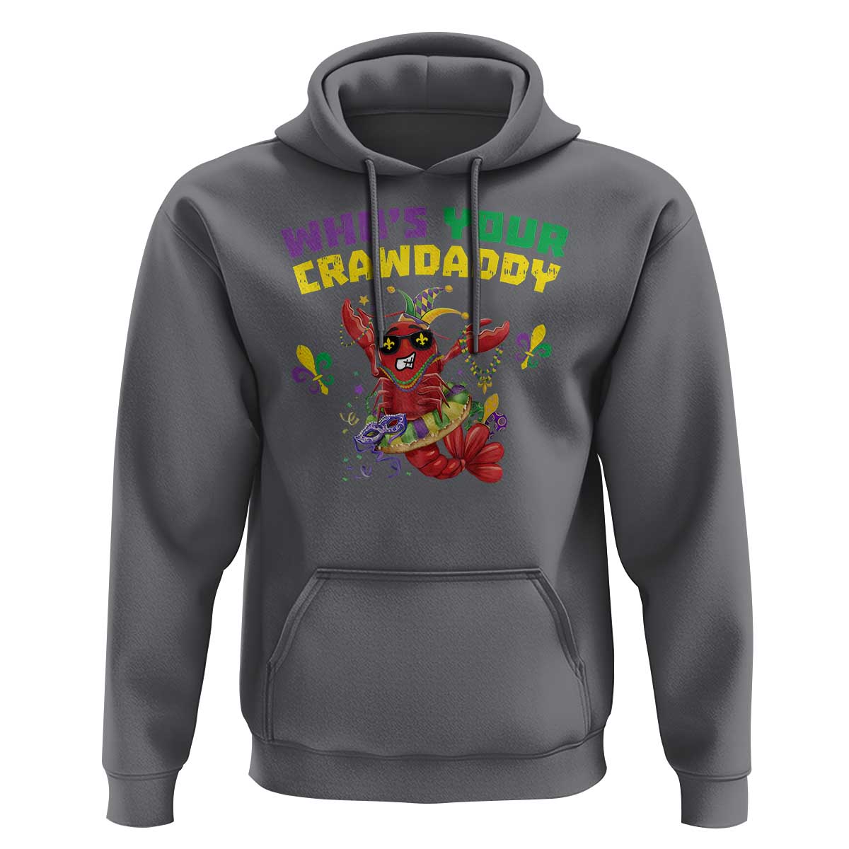 Mardi Gras Crawfish Hoodie Whos Your Crawdaddy Jester Beads