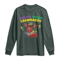 Mardi Gras Crawfish Long Sleeve Shirt Whos Your Crawdaddy Jester Beads