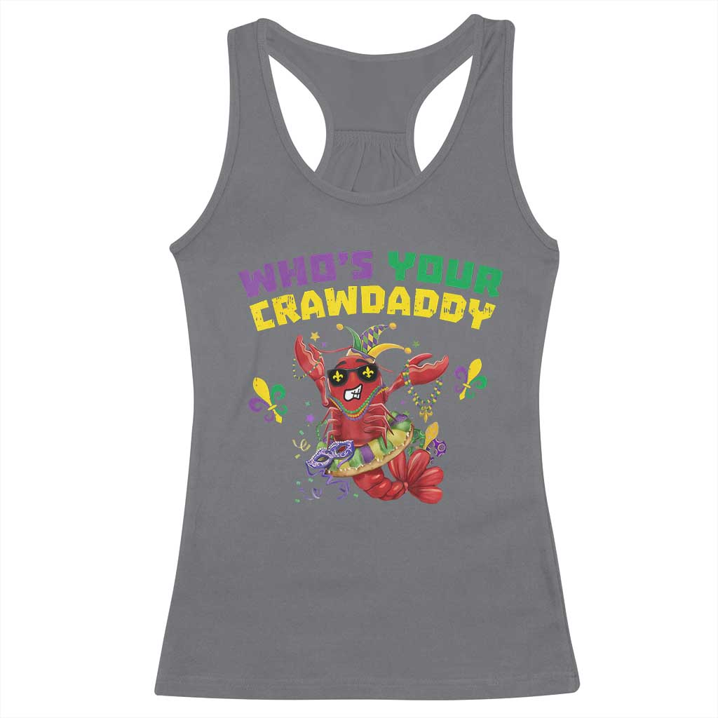 Mardi Gras Crawfish Racerback Tank Top Whos Your Crawdaddy Jester Beads