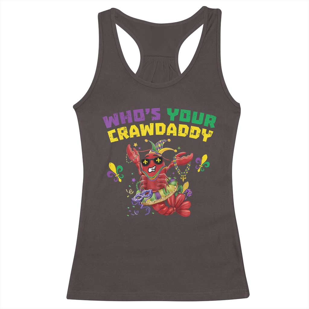 Mardi Gras Crawfish Racerback Tank Top Whos Your Crawdaddy Jester Beads